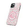 Personalized Tough Phone Case with Pink Bow Design - PC017