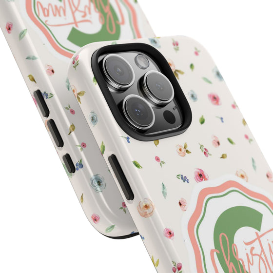 Personalized Floral Tough Phone Case for Women | Durable & Stylish Protection - PC029