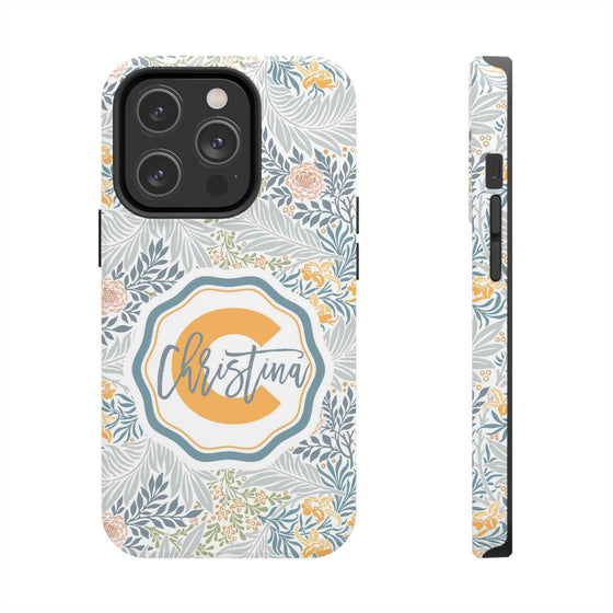 Custom Monogram Phone Cases With Floral Design - PC003