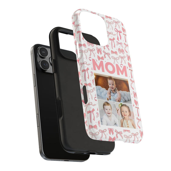 Personalized Mom Photo Collage Phone Case - Bow Design -PC015