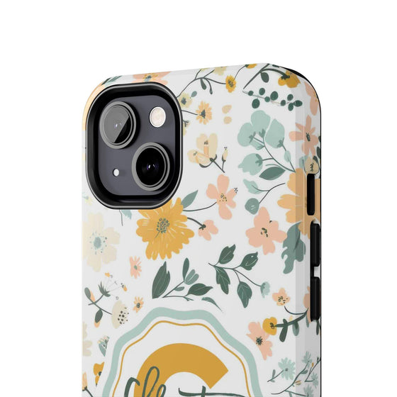 Personalized Floral Tough Phone Case - Custom Name Design - PC007