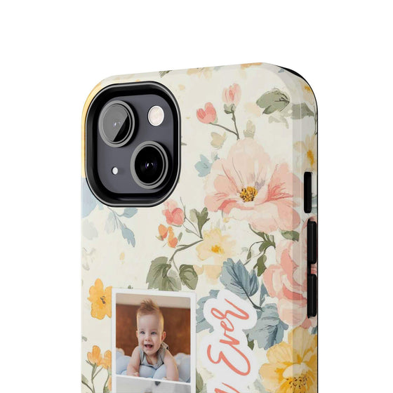 Personalized Floral Tough Phone Case - Best Mom Ever - PC012