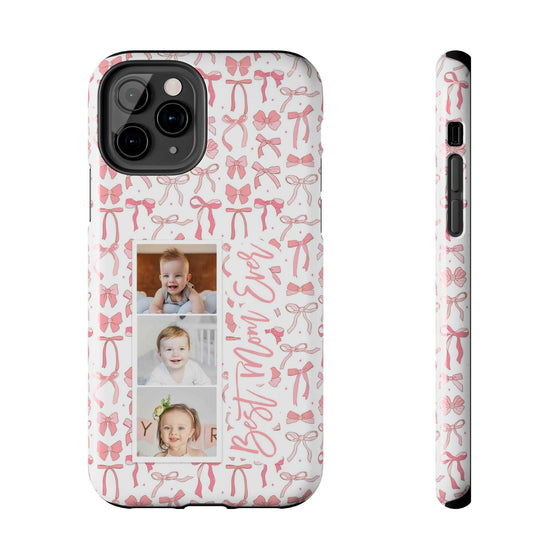 Custom Tough Phone Case - Best Mom Ever with Pink Bows - PC016