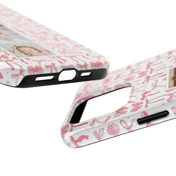Custom Tough Phone Case - Best Mom Ever with Pink Bows - PC016