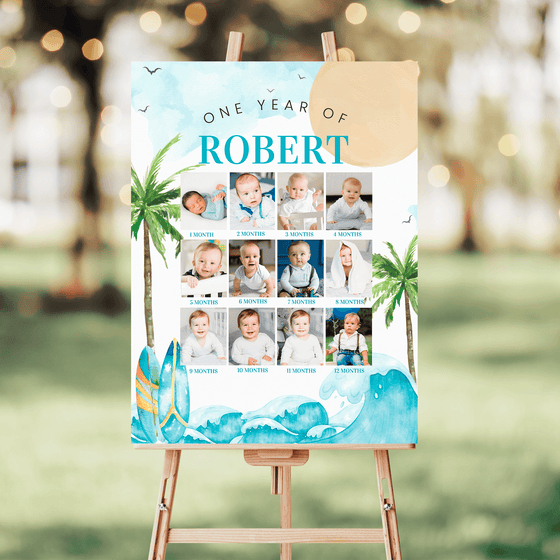 Editable The Big One Birthday Photo Poster BO1