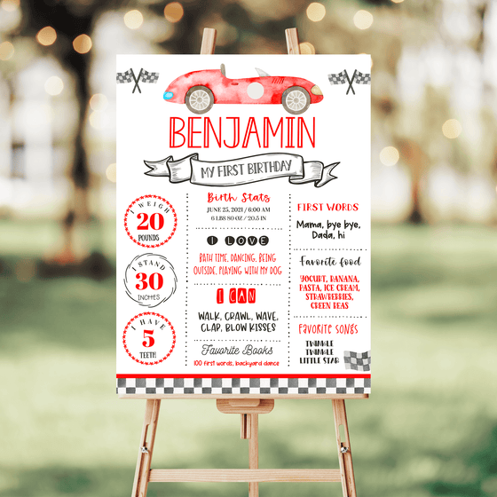 Editable Fast One Birthday Milestone Poster R303
