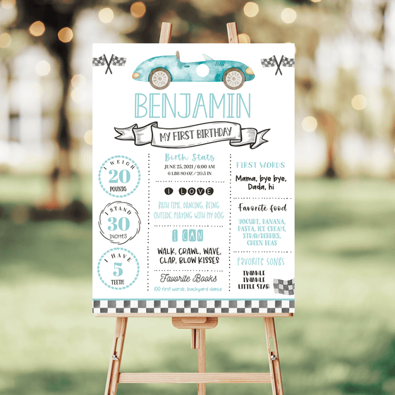 Editable TWO Fast Birthday Milestone Poster R102