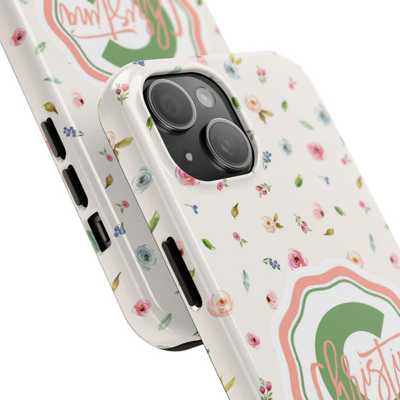 Personalized Floral Tough Phone Case for Women | Durable & Stylish Protection - PC029
