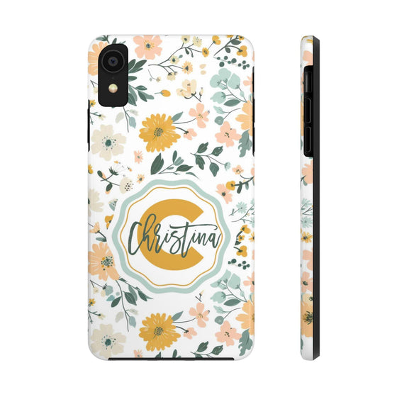 Personalized Floral Tough Phone Case - Custom Name Design - PC007