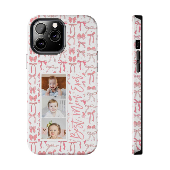 Custom Tough Phone Case - Best Mom Ever with Pink Bows - PC016