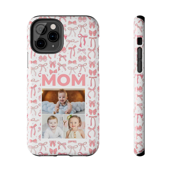 Personalized Mom Photo Collage Phone Case - Bow Design -PC015