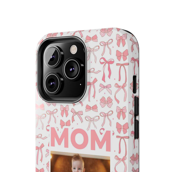Personalized Mom Photo Collage Phone Case - Bow Design -PC015
