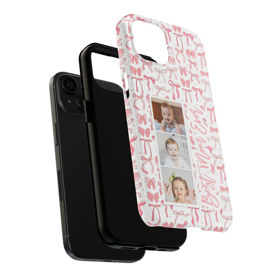 Custom Tough Phone Case - Best Mom Ever with Pink Bows - PC016