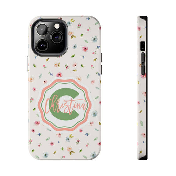 Personalized Floral Tough Phone Case for Women | Durable & Stylish Protection - PC029