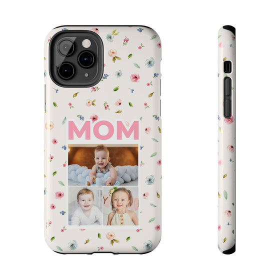 Floral Mom Photo Tough Phone Case - Durable Protection for Loving Mothers - PC027
