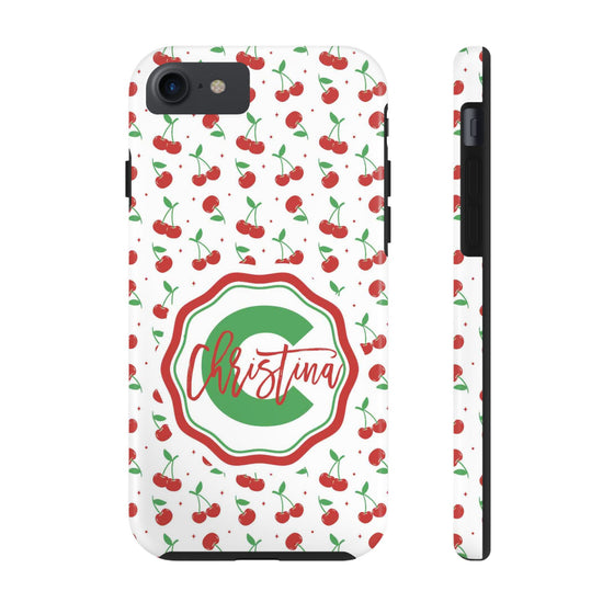 Personalized Cherry Tough Phone Case – Custom Name Design - PC021