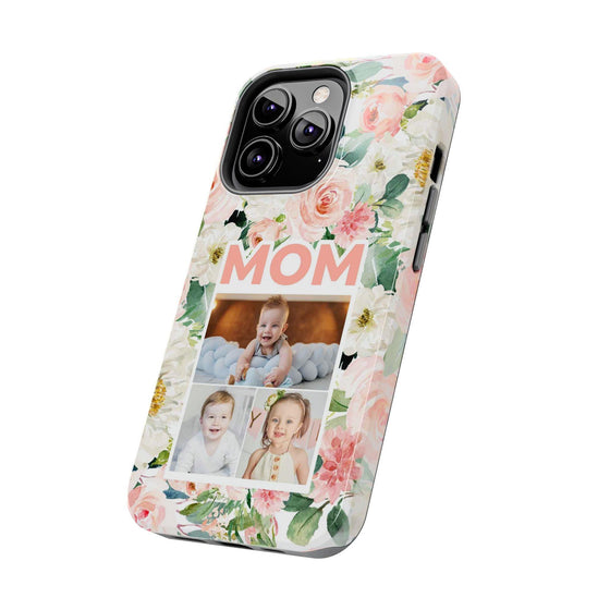 Floral Mom Phone Case with Custom Photo Slots - Perfect Gift for Mother's Day - PC023