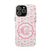 Personalized Tough Phone Case with Pink Bow Design - PC017