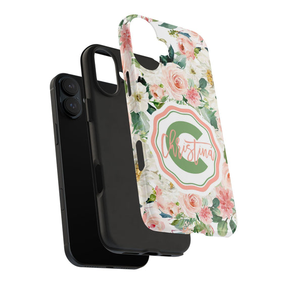 Personalized Floral Phone Case - Custom Tough Case with Name - PC025