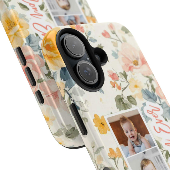 Personalized Floral Tough Phone Case - Best Mom Ever - PC012