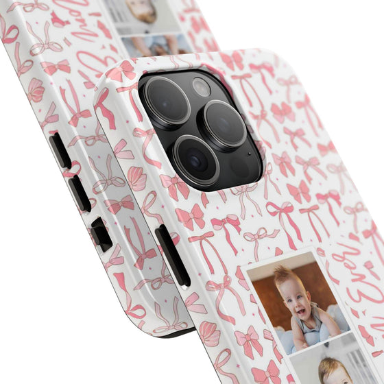 Custom Tough Phone Case - Best Mom Ever with Pink Bows - PC016