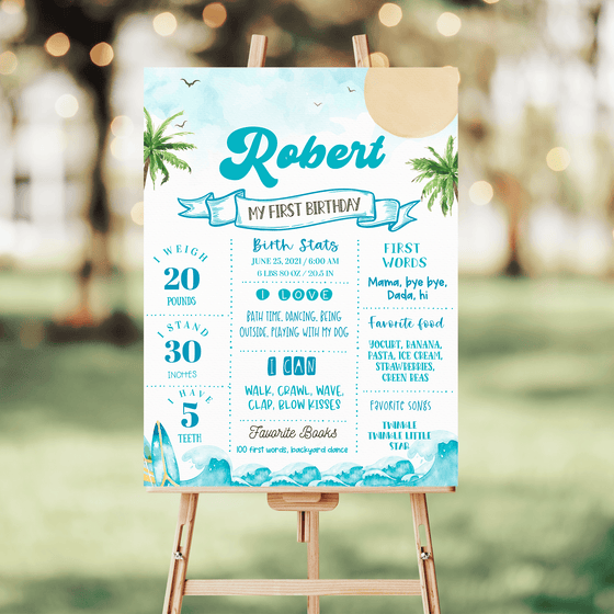 Editable The Big One Birthday Milestone Poster BO1