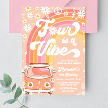  Editable Four Is A Vibe Birthday Invitation  G304