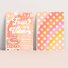 Editable Four Is A Vibe Birthday Invitation  G304