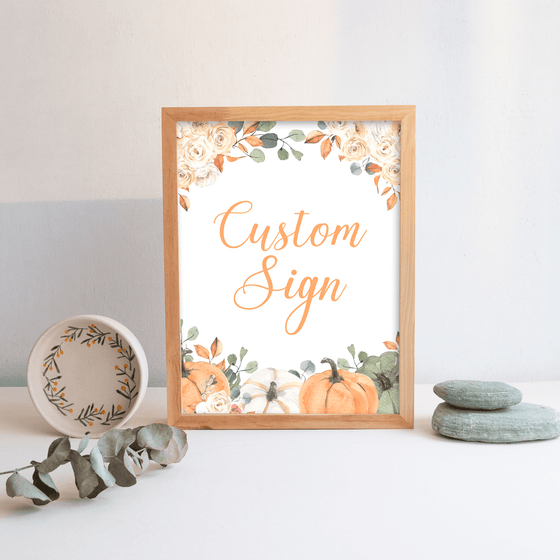 Editable Our Little Pumpkin Custom Sign PB001