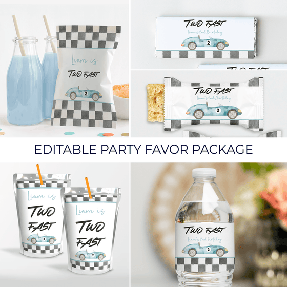 Editable Two Fast Birthday Package R101