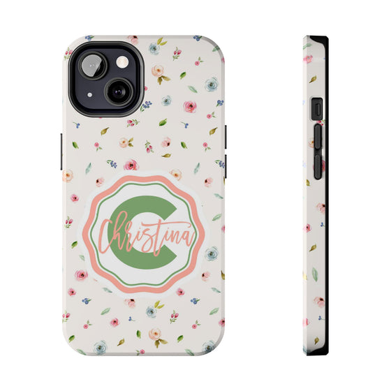 Personalized Floral Tough Phone Case for Women | Durable & Stylish Protection - PC029