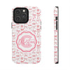 Personalized Tough Phone Case with Pink Bow Design - PC017