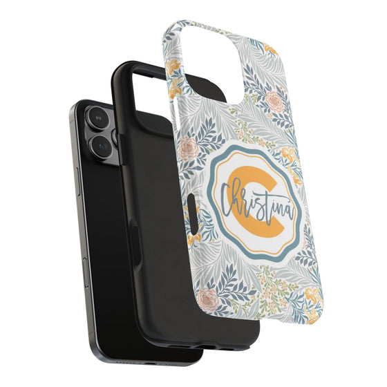 Custom Monogram Phone Cases With Floral Design - PC003