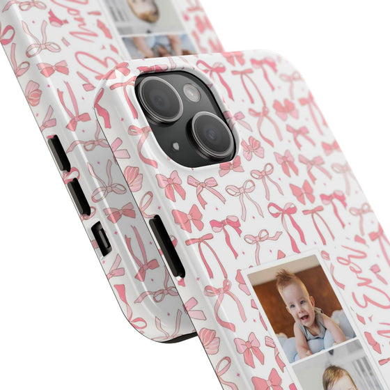 Custom Tough Phone Case - Best Mom Ever with Pink Bows - PC016