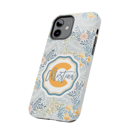 Custom Monogram Phone Cases With Floral Design - PC003