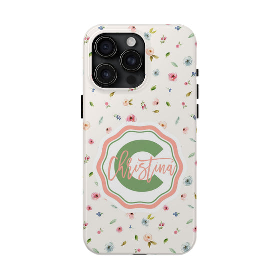 Personalized Floral Tough Phone Case for Women | Durable & Stylish Protection - PC029