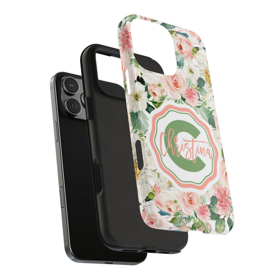 Personalized Floral Phone Case - Custom Tough Case with Name - PC025