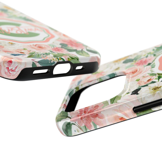 Personalized Floral Phone Case - Custom Tough Case with Name - PC025