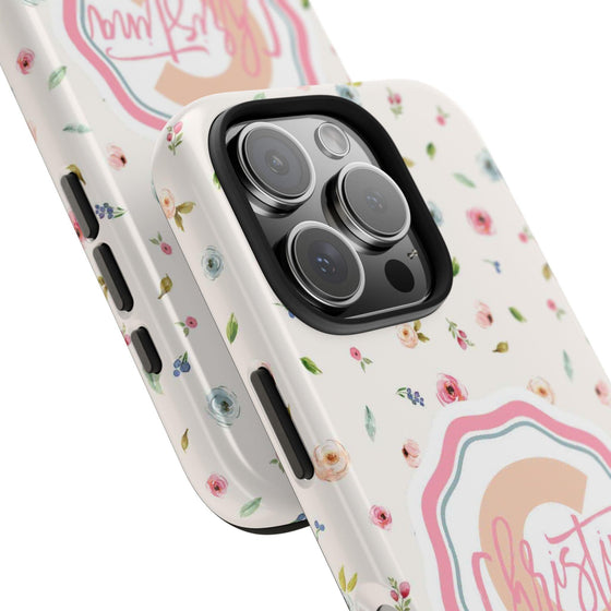 Personalized Floral Tough Phone Case - Custom Name Design - PC030