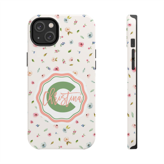 Personalized Floral Tough Phone Case for Women | Durable & Stylish Protection - PC029