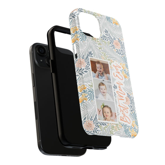Personalized Tough Phone Case - Best Mom Ever with Floral Design - PC002
