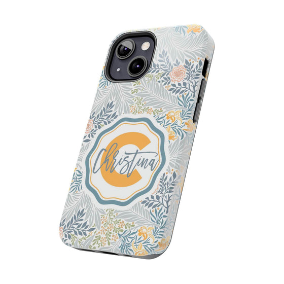 Custom Monogram Phone Cases With Floral Design - PC003