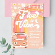  Editable Five Is A Vibe Birthday InvitationG305