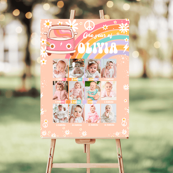 EDITABLE Five Is A Vibe Birthday Photo Poster G205