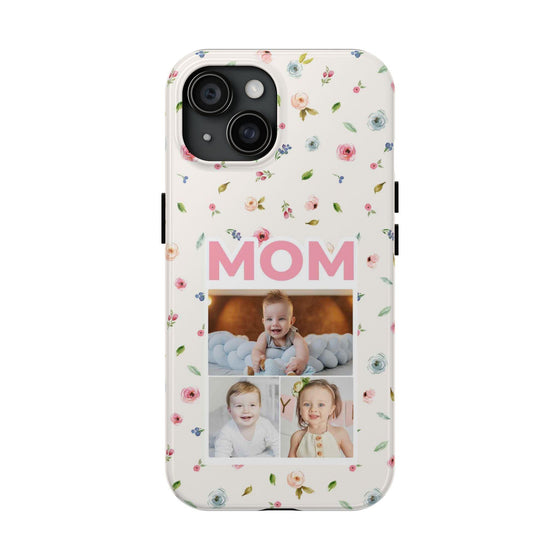 Floral Mom Photo Tough Phone Case - Durable Protection for Loving Mothers - PC027