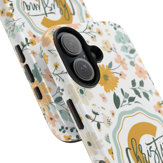 Personalized Floral Tough Phone Case - Custom Name Design - PC007