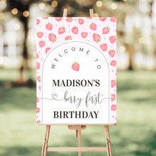  Editable Strawberry Birthday Welcome Sign BF03