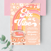 Editable Six Is A Vibe Birthday Invitation G306