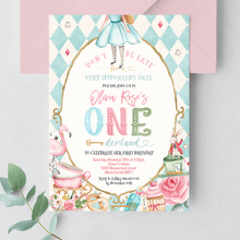  Editable Alice In Onederland Invitation A201