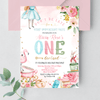 Editable Alice In Onederland Invitation A401